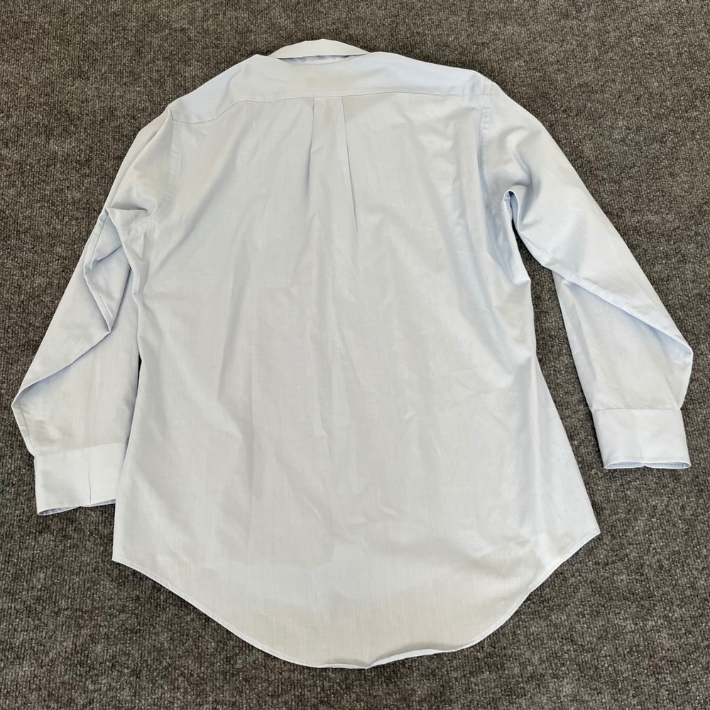Van Heusen 417 Mens Light Blue Long Sleeve Button Down Dress Shirt 16 32/33 - Picture 7 of 8
